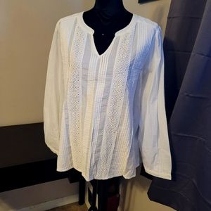 Old Navy White Long Sleeve Blouse